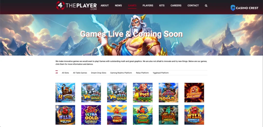 4ThePlayer online slot software provider, 4ThePlayer Casino Crest
