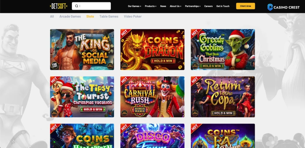 Betsoft Software Provider, Betsoft Online Slot Games Casino Crest