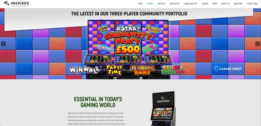 Inspired gaming Online Slot Provider, Inspired Gaming Casino Crest