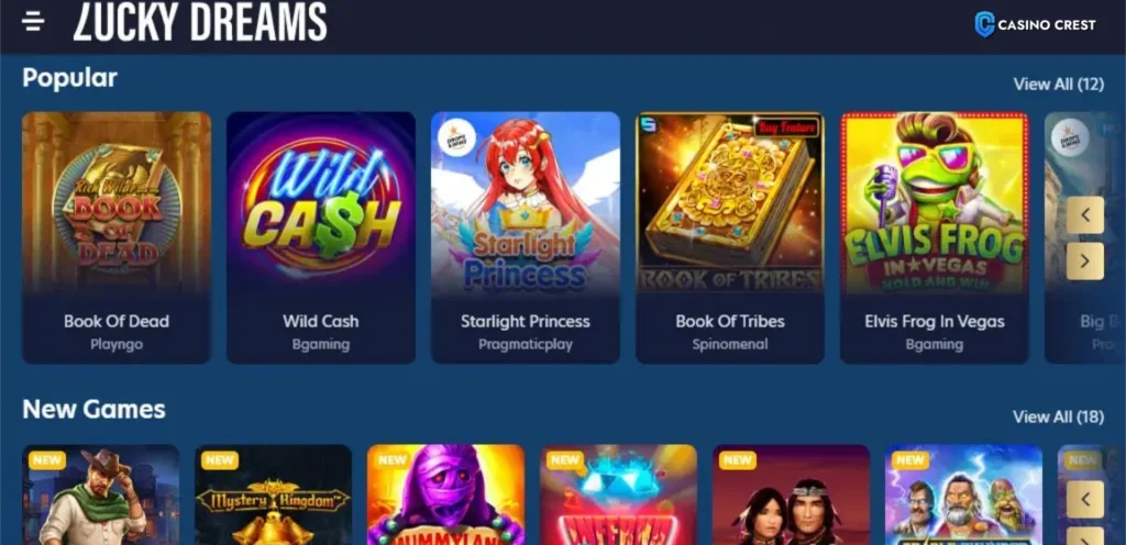 Lucky Dreams Online Casino Games, Lucky Dreams Online Casino Crest