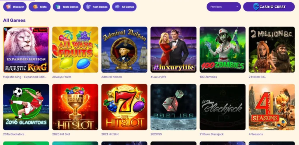 Let's Lucky Casino games, Let's Lucky online casino, Let's Lucky Casino crest lobby