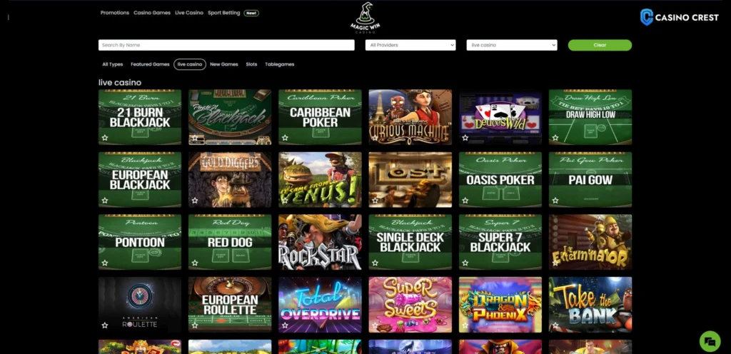 Magic Win Casino Games, Magic Win Online Casino Crest