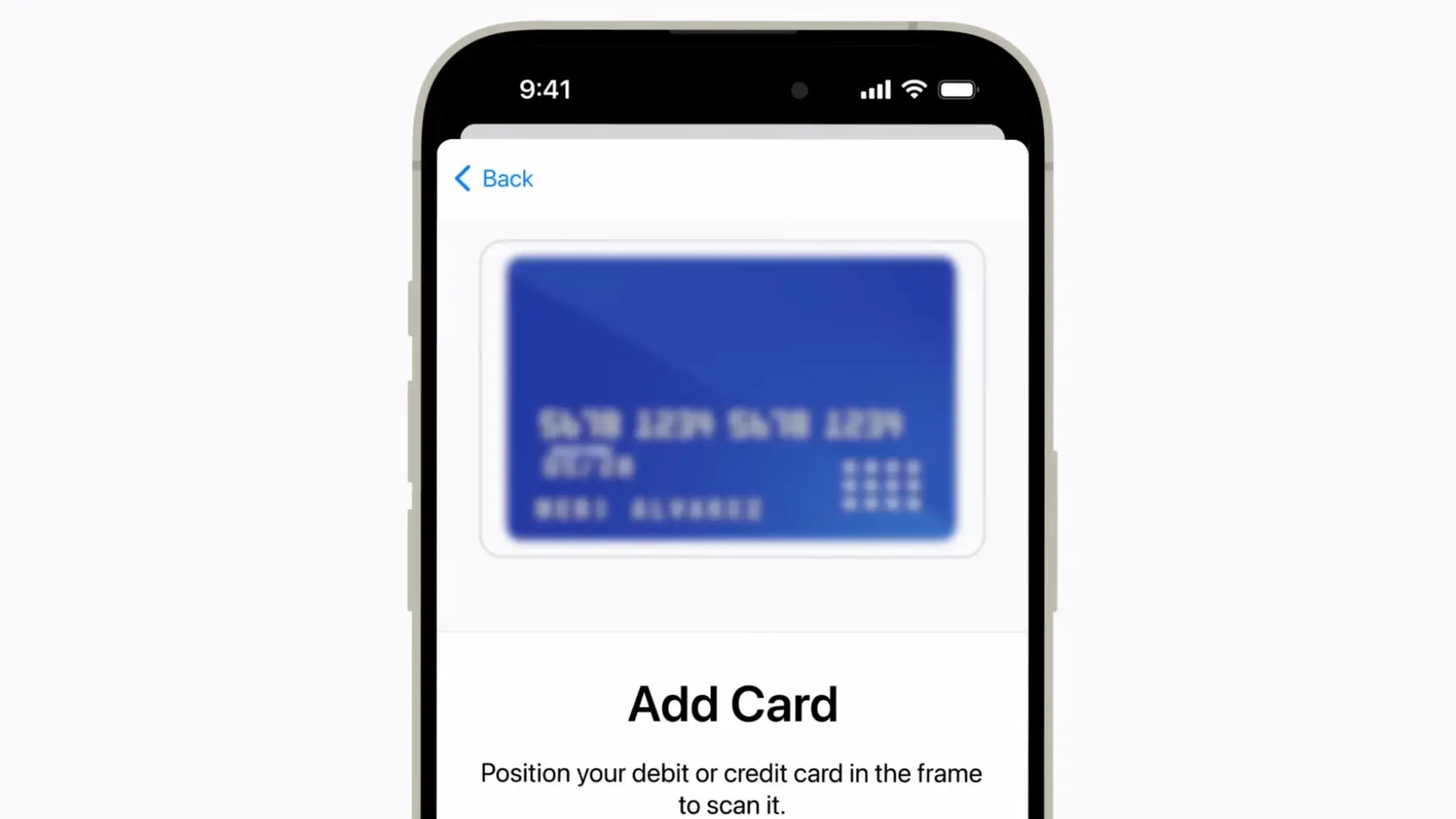 Apple Pay account creation step 2