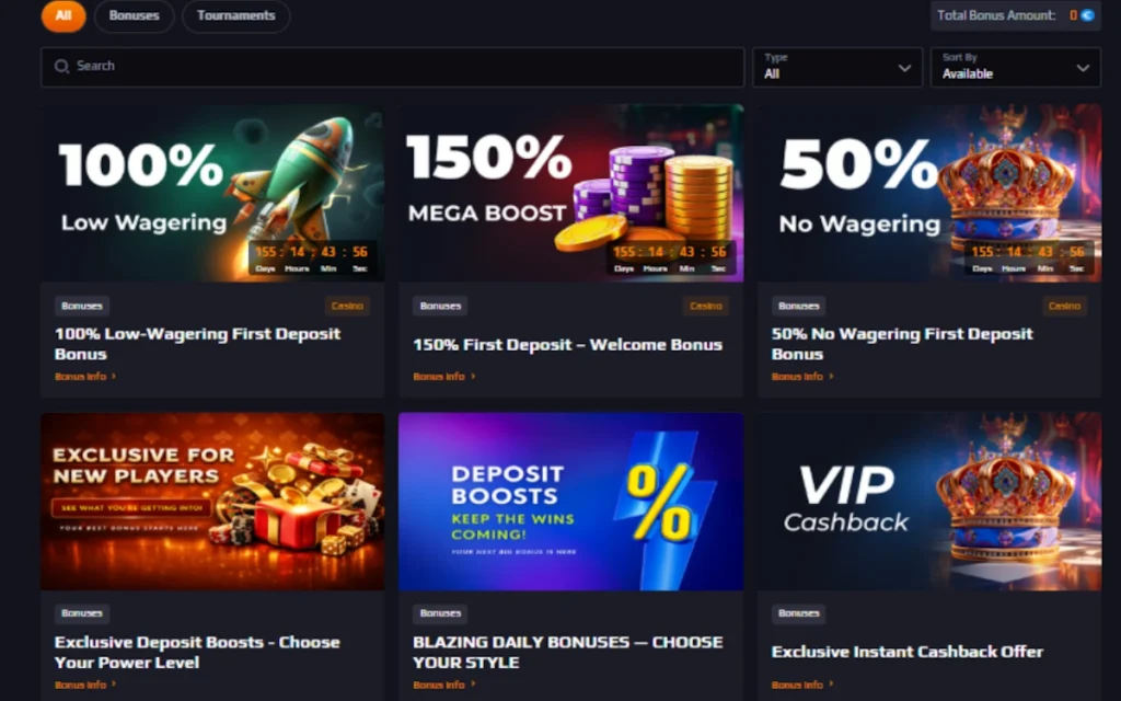 Blaze Spins Casino promotions