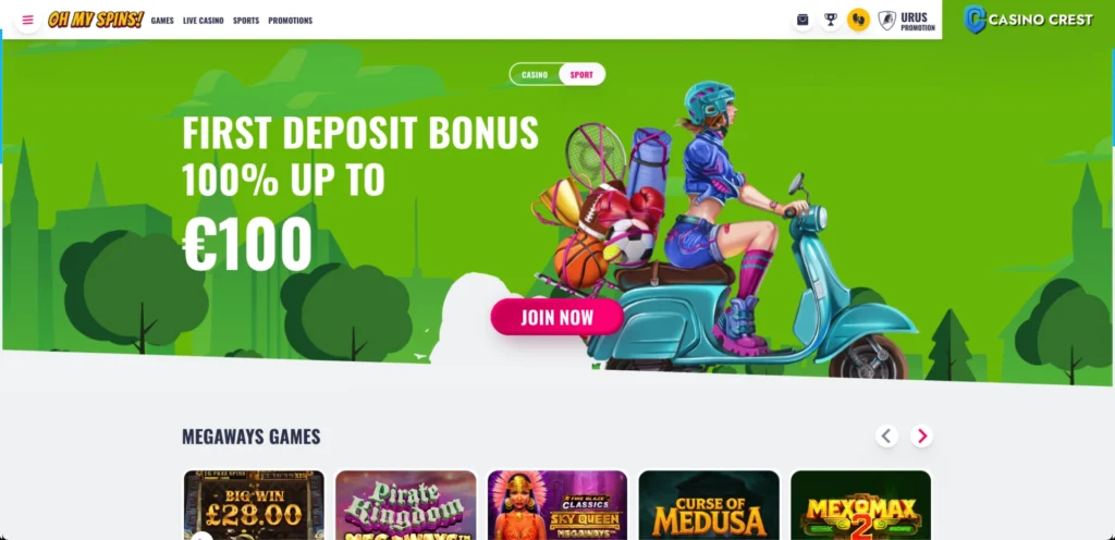 OhMySpins Casino, Oh My Spins casino, Oh My Spin Casino Crest
