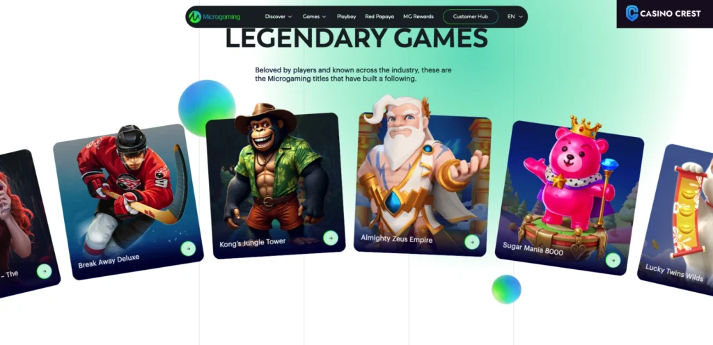 Microgaming Online Slot Games Provider, Microgaming Software Provider, Microgaming casino Crest