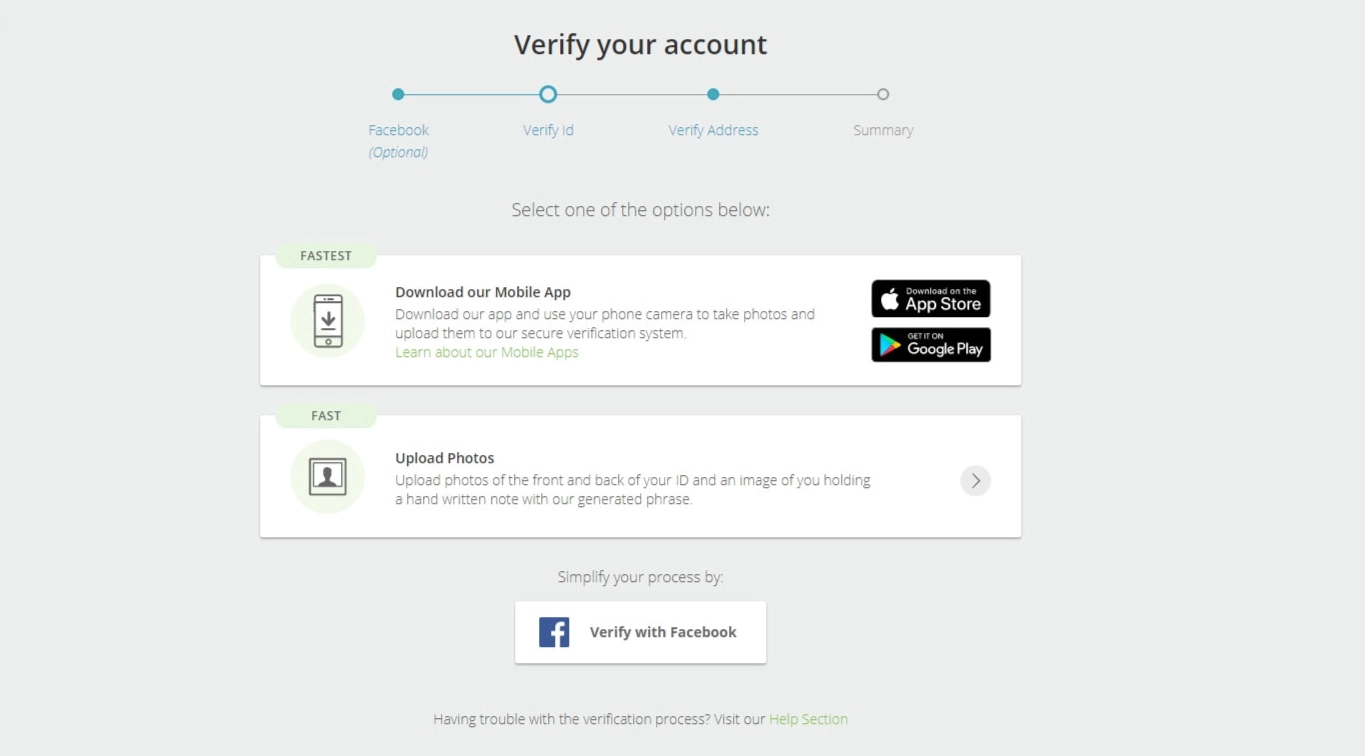 Neteller account creation step 4