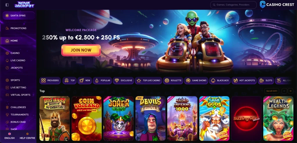 Nova Jackpot Casino, Nova Jackpot Online Casino Crest