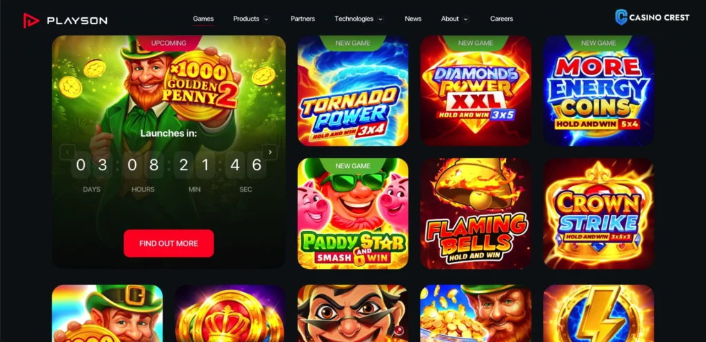 Playson software provider, Playson online slot games provider, Playson Casino Crest