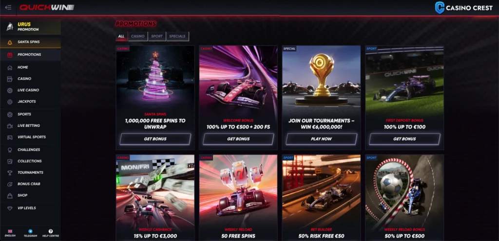 quickwin casino, quickwin casino crest