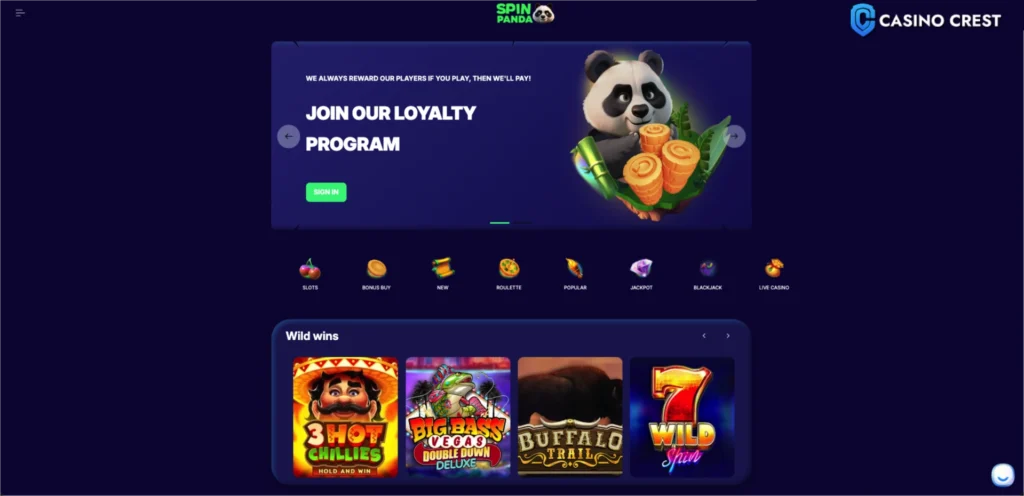 Spin Panda, Spin Panda Online casino, Spin Panda Casino Crest
