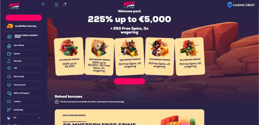 Wild Fortune Casino Online Bonuses, Wild Fortune Online Casino Crest