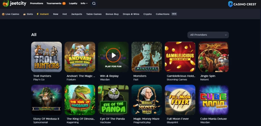 JeetCity Online Casino Crest games