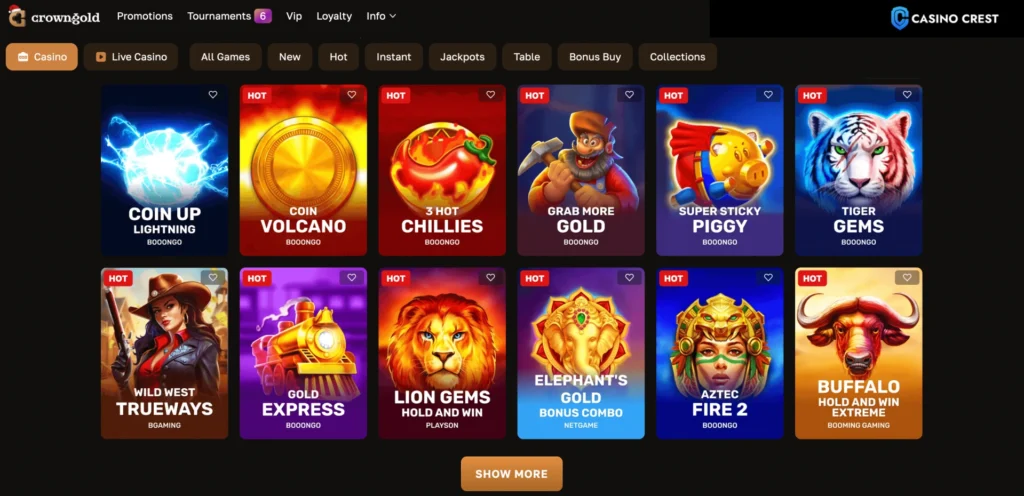 Crown Gold Casino Lobby, Crown Gold Casino Crest