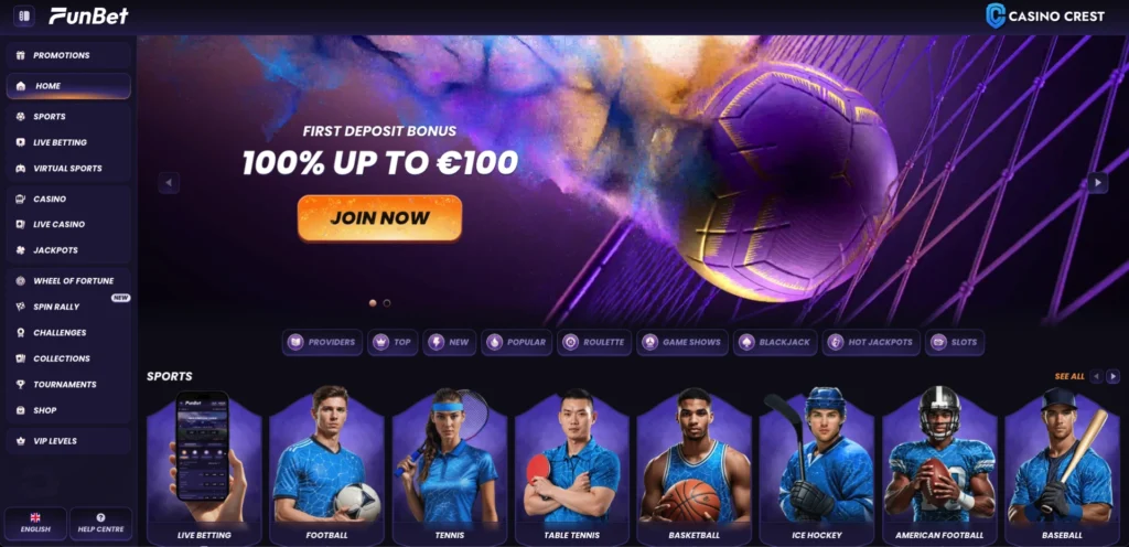 FunBet Online Casino Lobby, FunBet Online Casino Crest