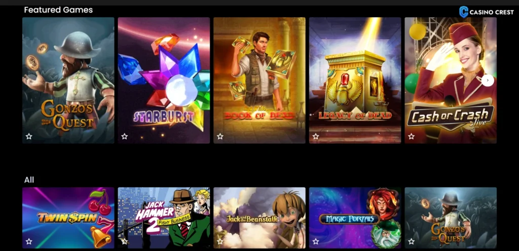 Love Casino Lobby, Love Casino Crest