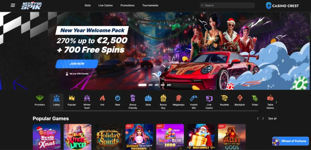 Need For Speed Casino Crest, Need For Speed Casino Online Lobby