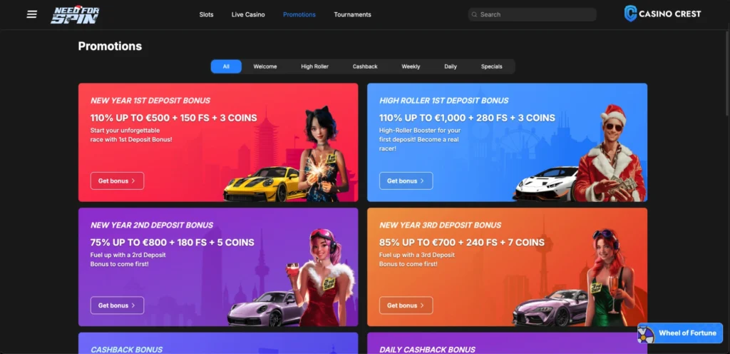 Need For Speed Casino Crest, Need For Speed Casino Online Promotions