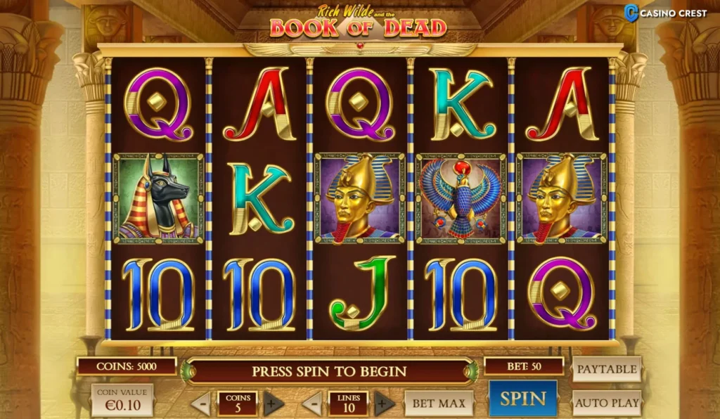 Book of Dead slot game, book of dead online slot, Book of Dead casino Crest