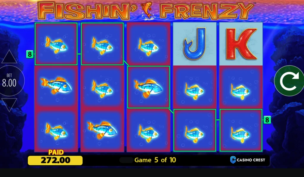 Fishin Frenzy Slot Online, Fishin Frenzy Slot Casino Crest