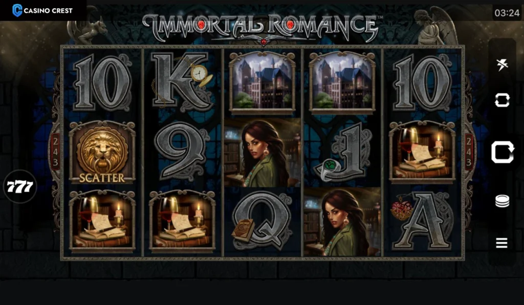 Immortal Romance Slot game, Immortal Romance slot caisno crest