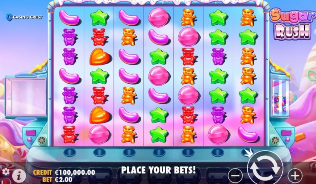 Sugar Rush Slot game, Sugar Rush Online Slot Casino Crest