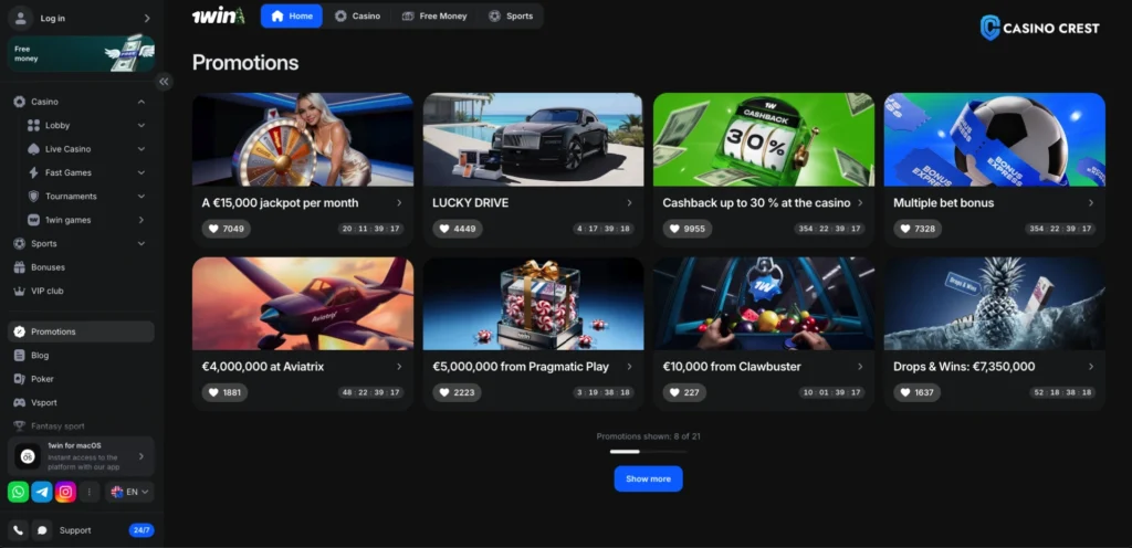 Play Amo casino Promotion, Play Amo Casino Crest