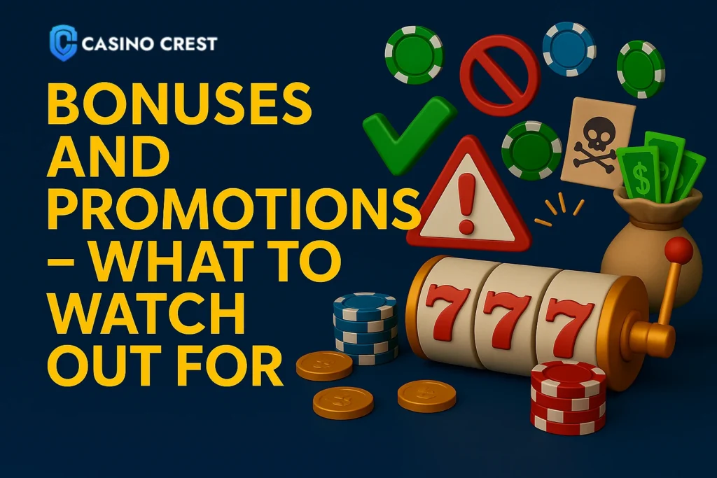 Bonuses and promotions - what to watch out for caino crest