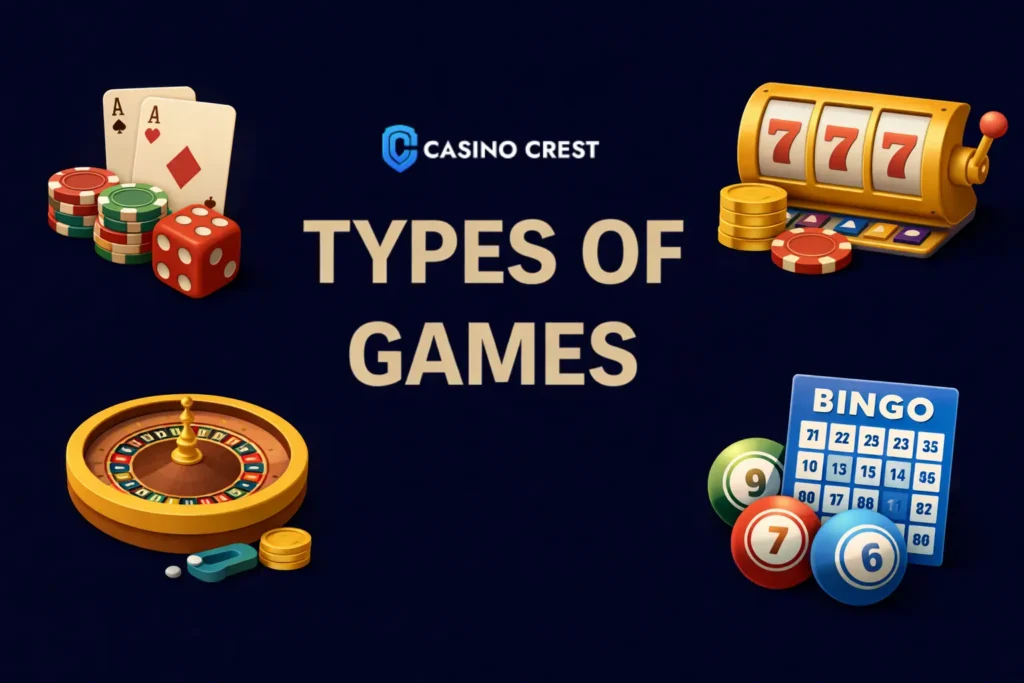 Types of Games, Types of Online casino games