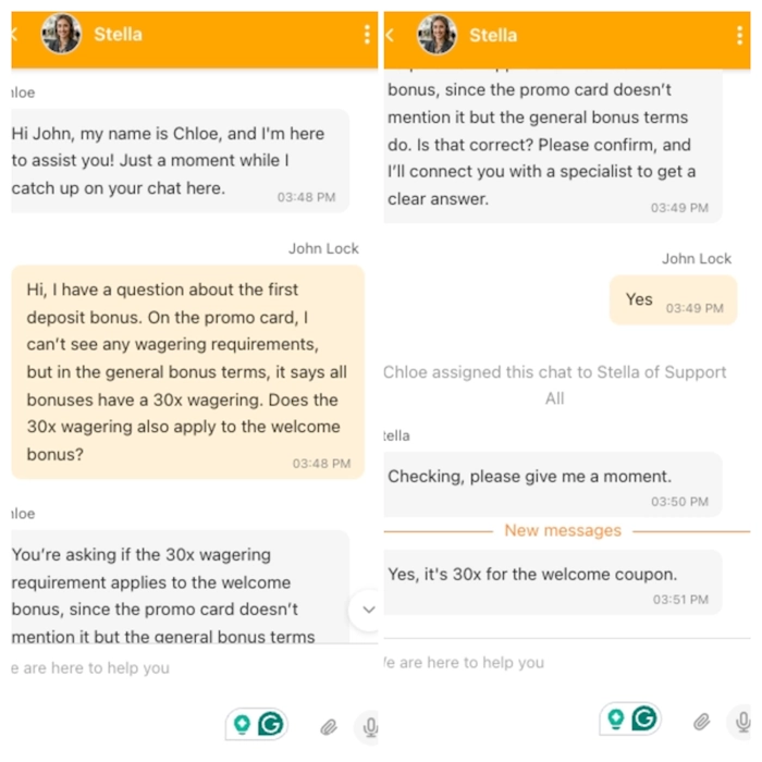 Golden Genie casino customer support