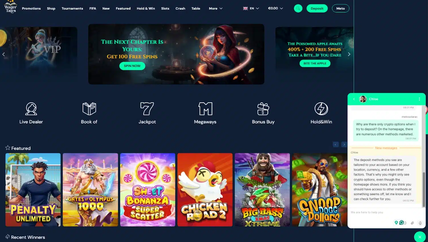 Wager Tales casino customer support